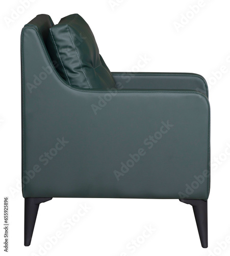 Modern designer chair on white background.