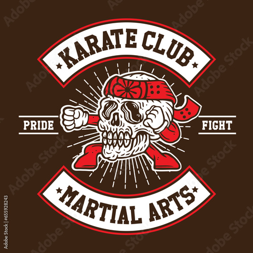 Karate Club Mascot Design Martial Arts Patch Emblem Badge Vector Design