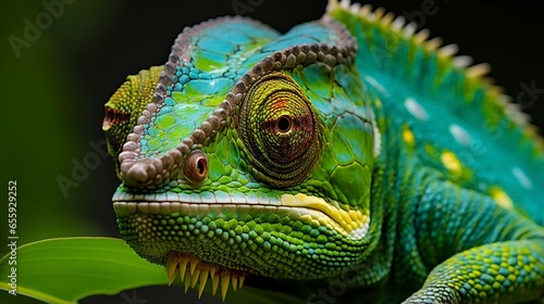 Chameleon observing its surroundings  macro-photography