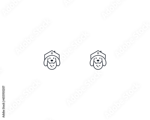 Dog and cat logo design template vector, line of pet logo design suitable for pet shop, store, cafe, business, hotel, veterinary clinic, Domestic animal vector illustration logotype, sign or symbol