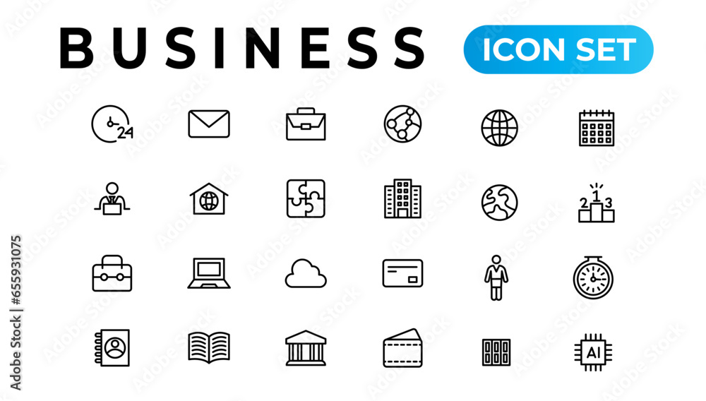 Business and Finance web icons in line style. Money, bank, contact, infographic. Icon collection. Vector illustration Business and Finance web icons in line style. Money, bank, contact, infographic. Icon collection. Vector illustration