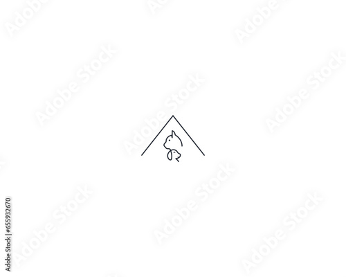 Dog and cat logo design template vector, line of pet logo design suitable for pet shop, store, cafe, business, hotel, veterinary clinic, Domestic animals vector illustration logotype, sign and symbol