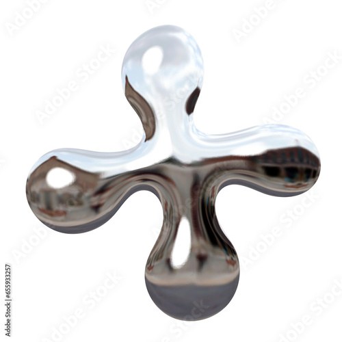 3d liquid chrome bubble
