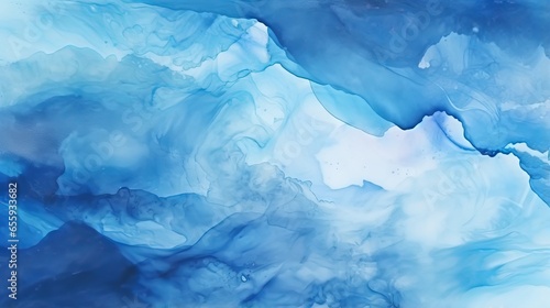 Deep Blue Watercolor Gradient Background with Fluid Grunge Texture