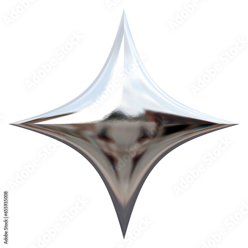 3d liquid chrome abstract shape