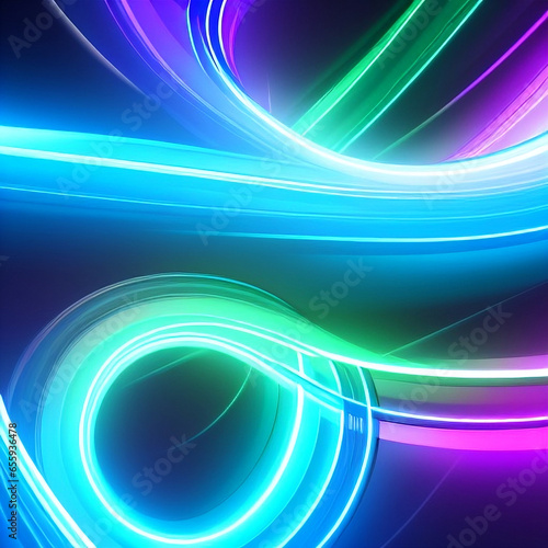 Abstract Neon Spiral Lights