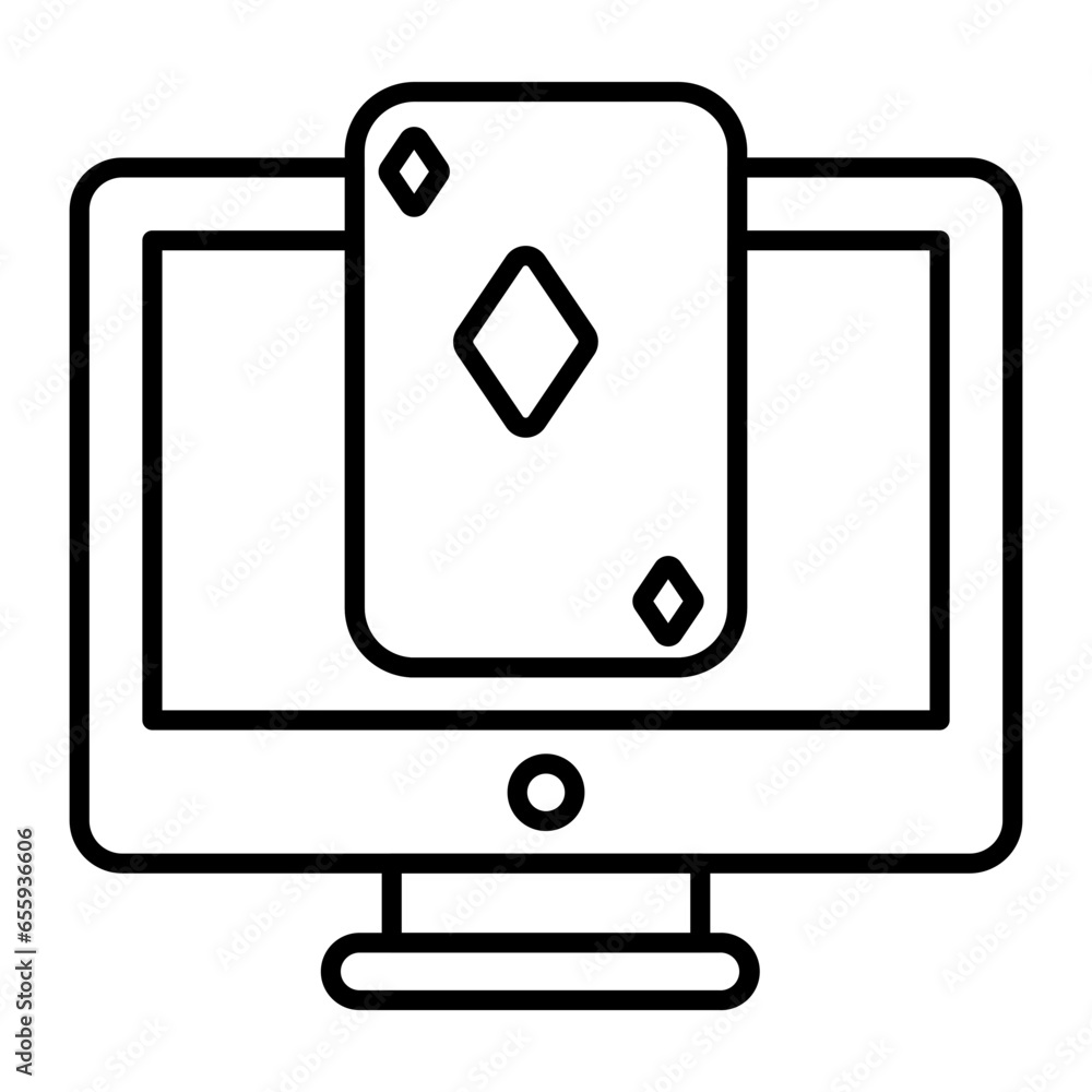 Online Cards Outline Icon