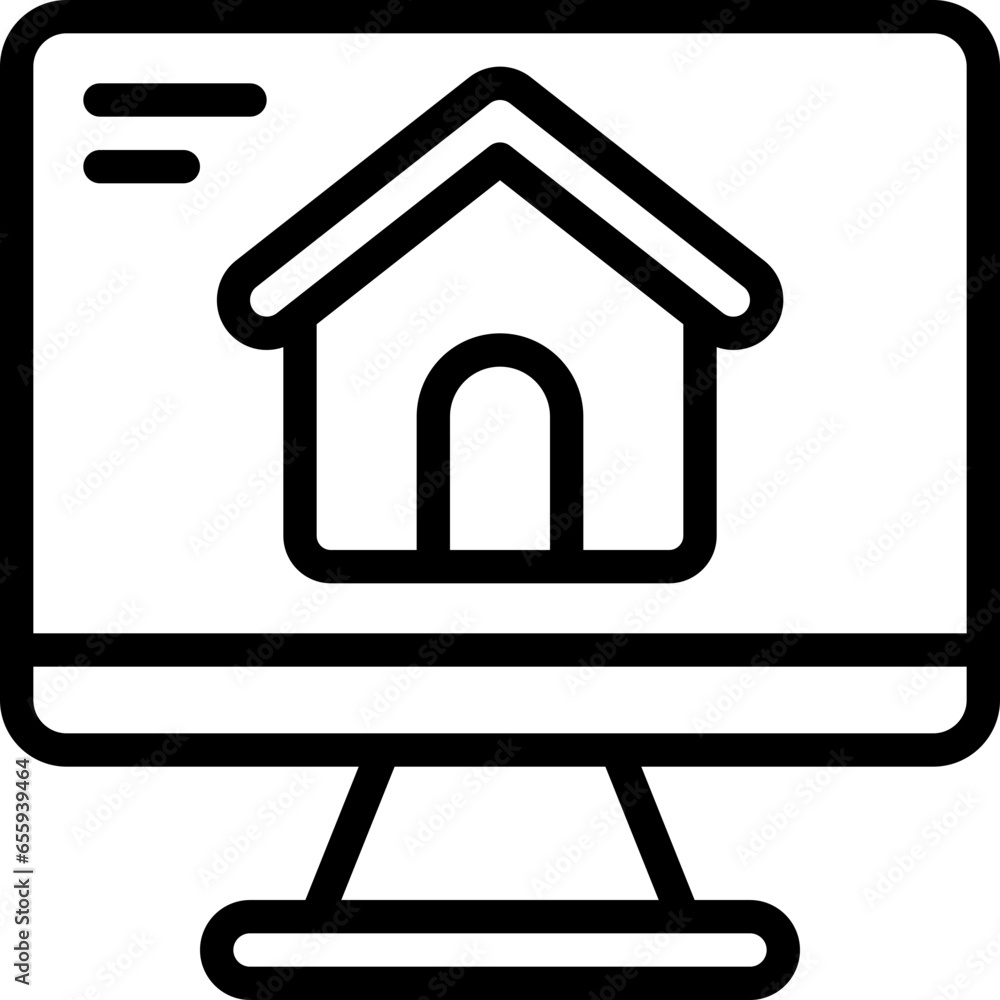 Computer House Design Icon Computer House Design Icon