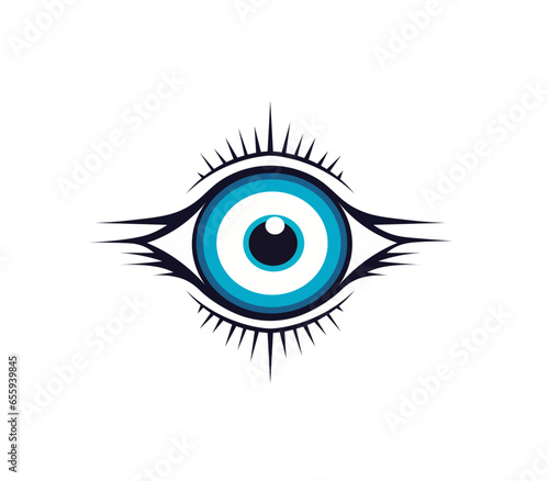 Vector illustration of cartoon eye for logo