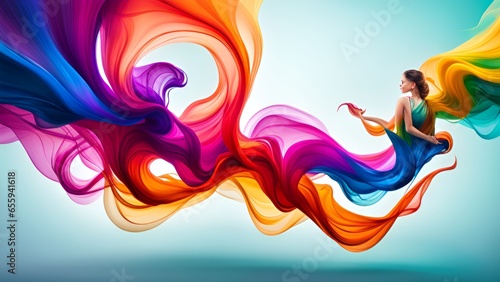 abstract background with rainbow