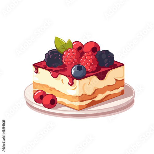 cartoon kifli cake dessert pastry vector illustration