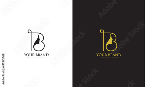 Beauty letter b logo, vector graphic design