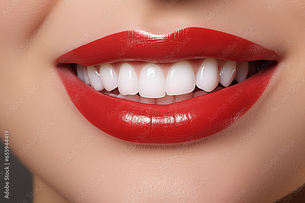 White teeth and red lips White teeth and red lips