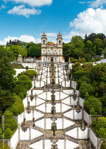 Obraz na płótnie View of the Sanctuary of Bom Jesus do Monte in Braga, Portugal w salonie