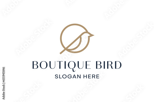bird logo vector line outline monoline art icon
