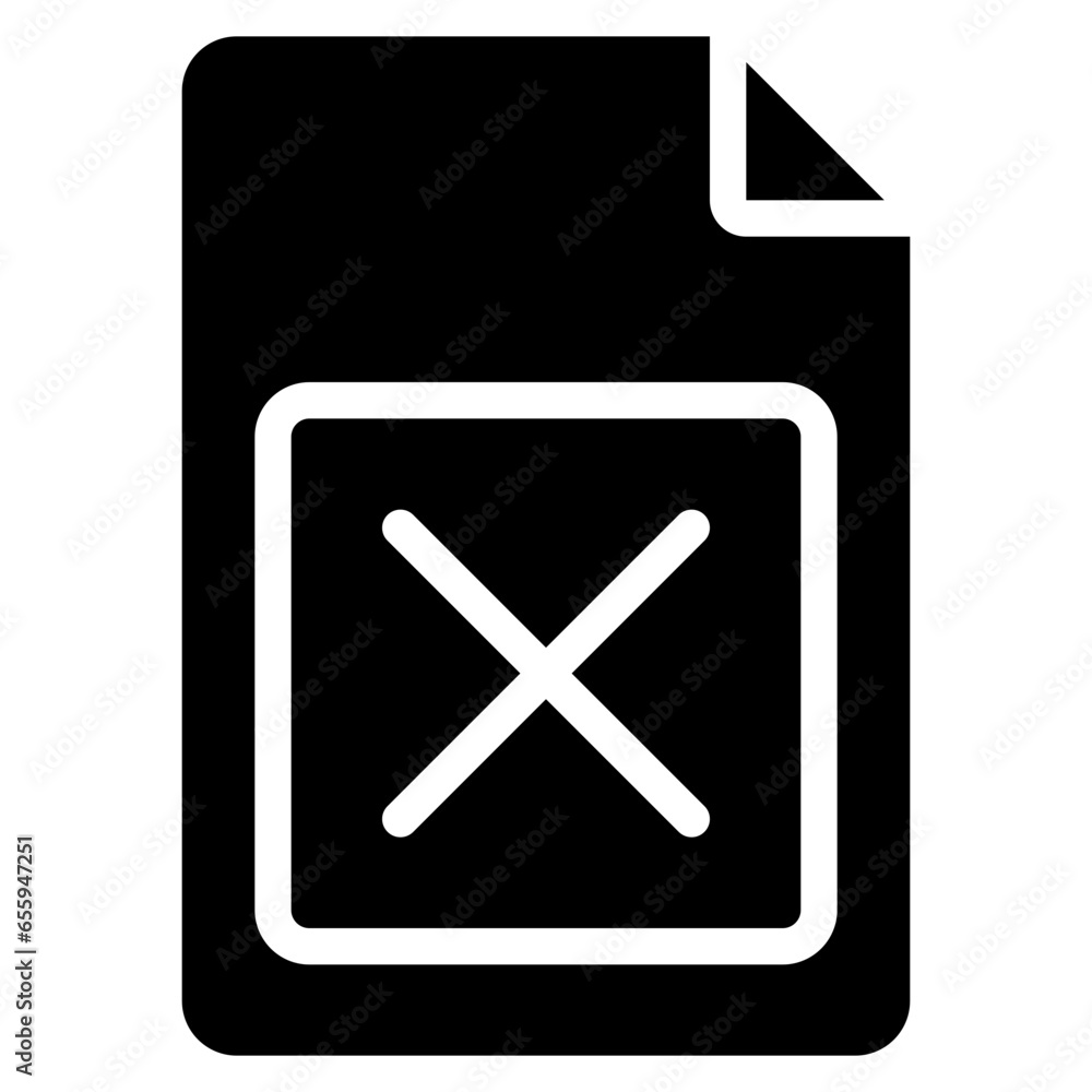 Obraz premium Cross Mark File Icon