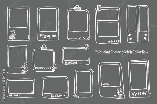 Aesthetic Cute Polaroid Frame Sketch