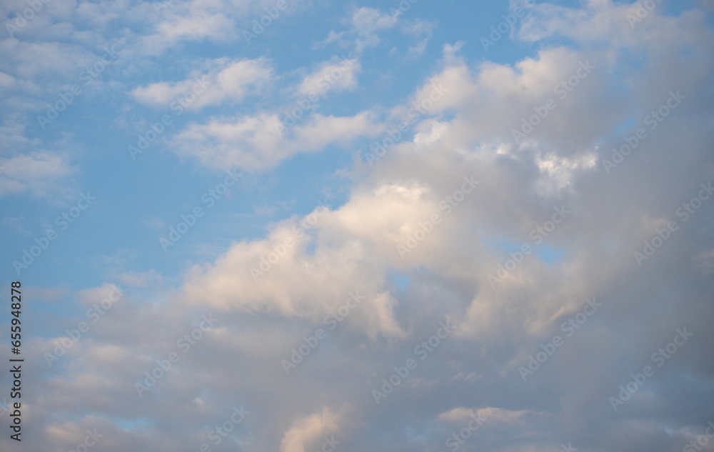 sky background, blue sky and white clouds