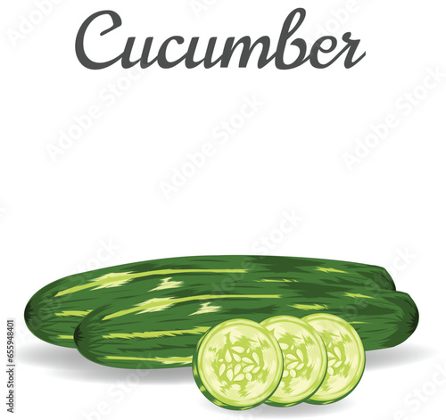 sliced cucumber on white background
