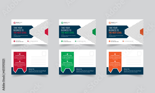 Corporate postcard design template. modern postcard design. stylish business postcard design colorful bundle
