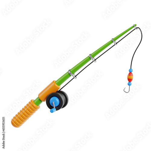 Fishing Rod 3d Illustation