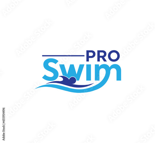 pro swim company logo, swimming pool logo, swim logo vector