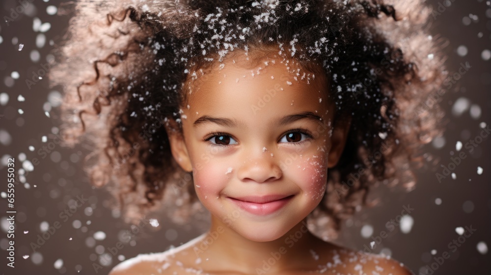 Fototapeta premium Cheery Winter Moments: Girls' Heartwarming Smiles