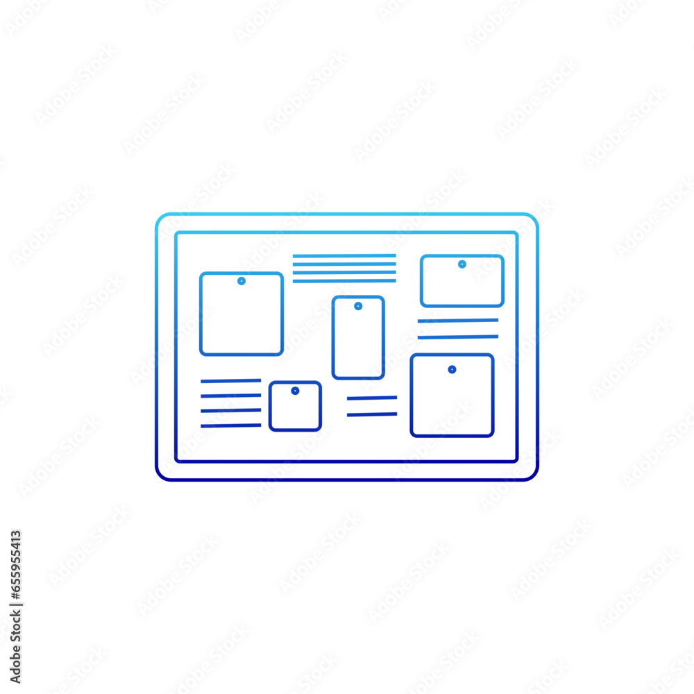 Office cork board icon Office cork board icon