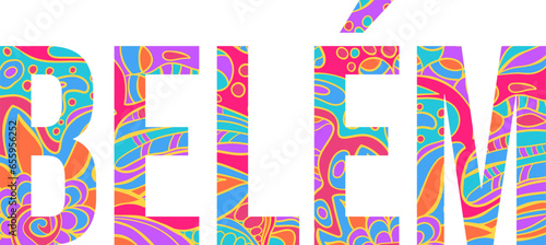 Brazilian city of Belem filled with colorful doodle pattern