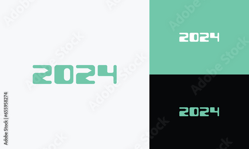 2024. Happy New Year. Abstract numbers vector illustration. Holiday design for greeting card, invitation, calendar, etc. vector stock illustration