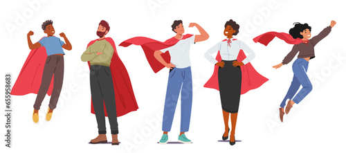 Superhero People, Extraordinary Male and Female Characters With Exceptional Powers Or Skills, Protect The Innocent