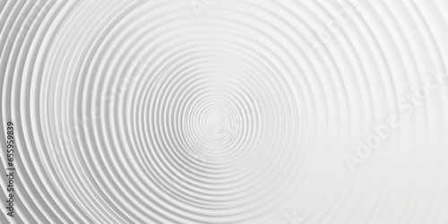Stacked series of white concentric rings or circles background wallpaper banner flat lay top view from above, Generative AI