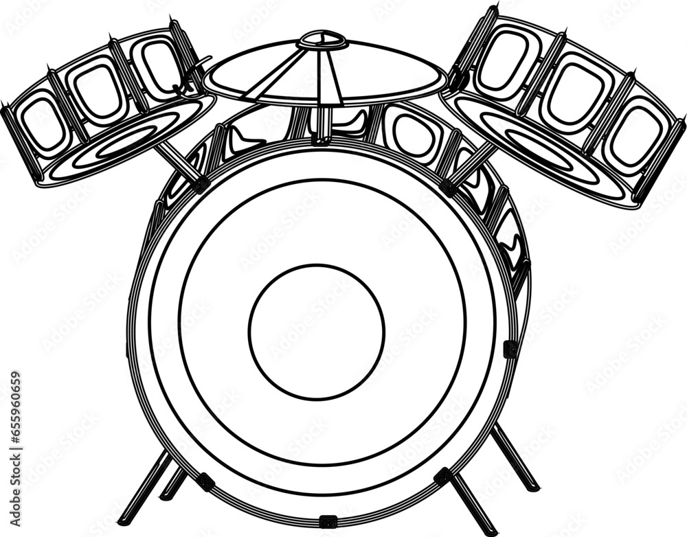 hand drawn illustration of an dram hand drawn illustration of an dram
