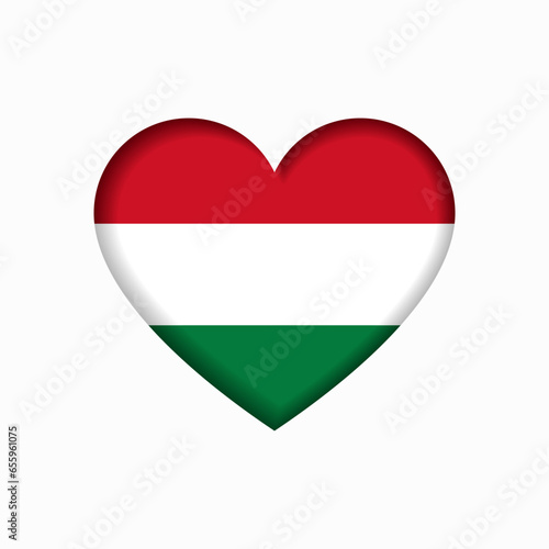 Free Download Hungarian flag heart-shaped sign. Vector illustration. - GFXLoad