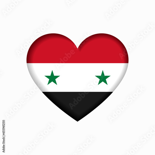 Syrian flag heart-shaped sign. Vector illustration.
