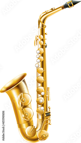 golden saxophone on black