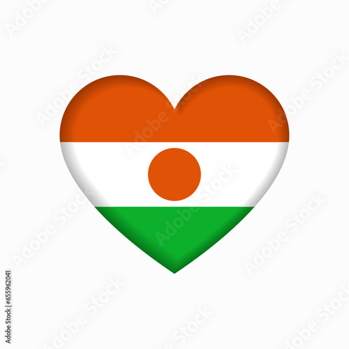 Free Download Niger flag heart-shaped sign. Vector illustration. - GFXLoad