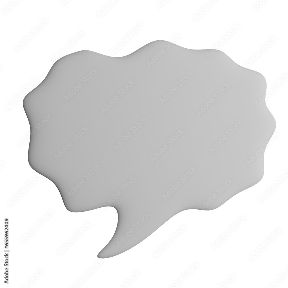 3D illustration of the speech bubble icon 3D illustration of the speech bubble icon