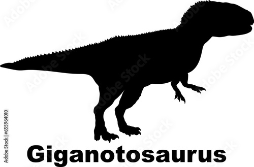 Giganotosaurus Dinosaur Silhouette. Dinosaur name breeds SVG Types of dinosaurs 