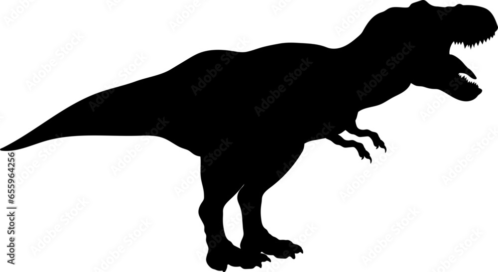 Tyrannosaurus Dinosaur Silhouette.  Dinosaur SVG Types of dinosaurs
