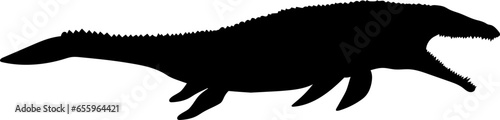 Fotografie Mosasaurus Dinosaur Silhouette.  Dinosaur SVG Types of dinosaurs