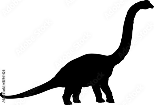 Mamenchisaurus Dinosaur Silhouette.  Dinosaur SVG Types of dinosaurs  © Pony 3000