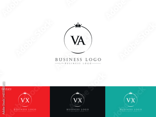 Modern Crown VA Logo, Creative VA av Circle Logo Letter Design For Business photo