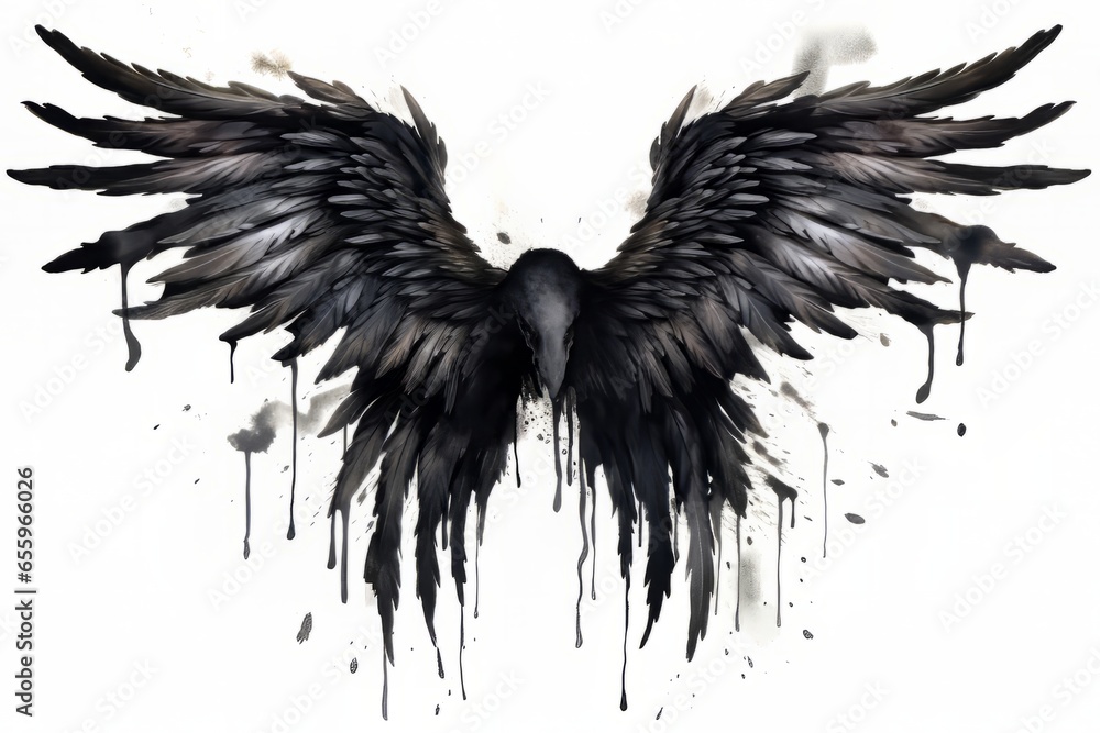 A pair of wings, like from a bird or angel, in a messy grunge artistic illustration style. Generative AI.
A pair of wings, like from a bird or angel, in a messy grunge artistic illustration style. Generative AI.