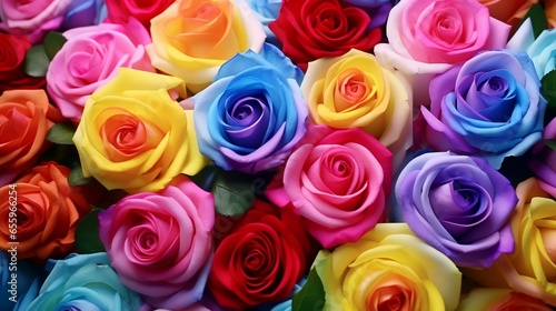 colorful bouquet of roses