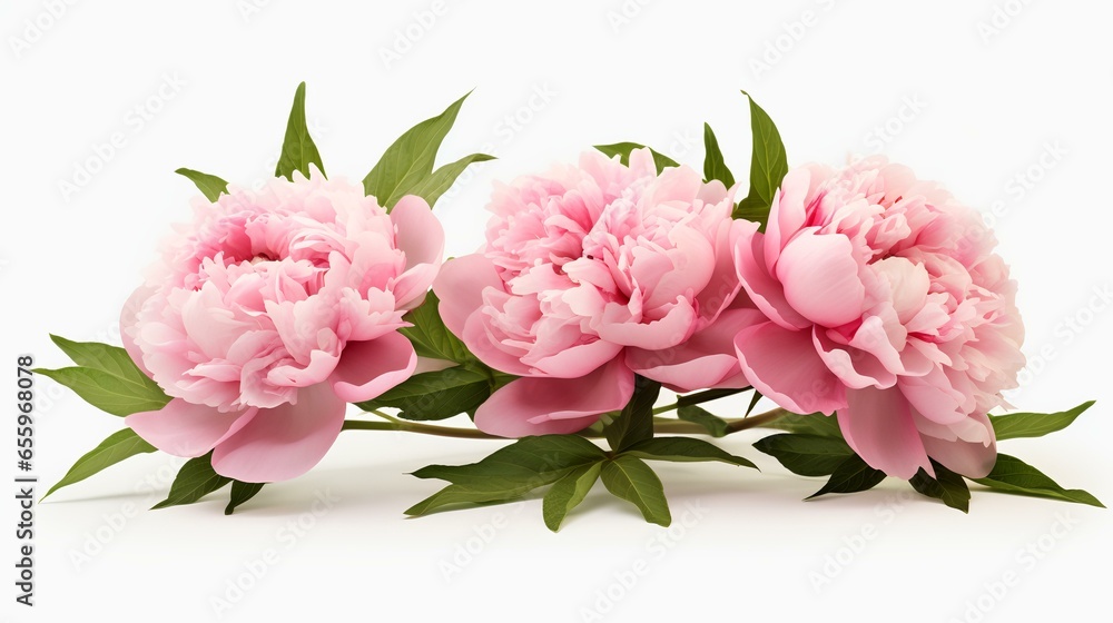 pink tulips isolated on white background 