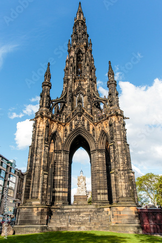 Scott Monument, a Victorium Gothic monument to the Scottish author Sir Walter Scott in Princes Street Gardens in Edinburgh, Scotland, Great Britain
