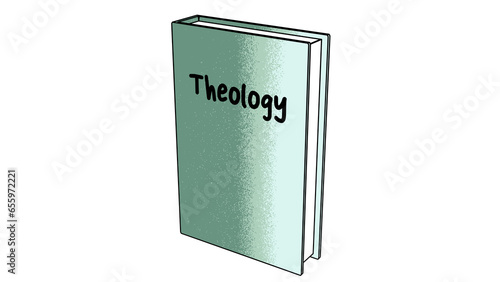 Photos Book on theology, cartoon style