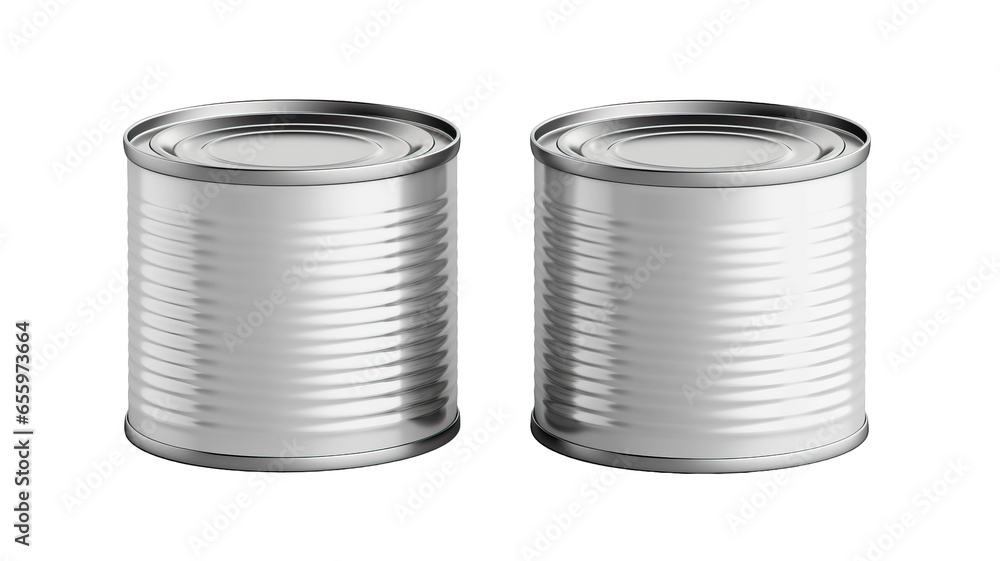Canned food, tin can isolated on transparent or white background Canned food, tin can isolated on transparent or white background