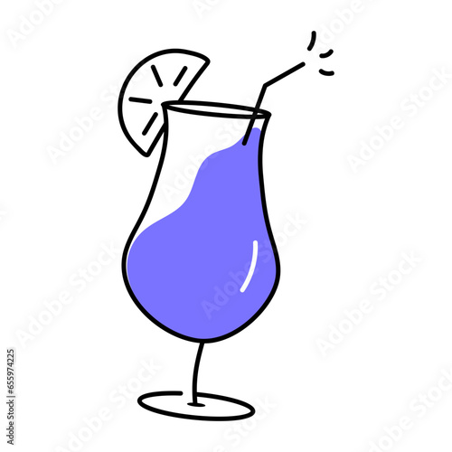 Get this sketchy icon of a cocktail glass 